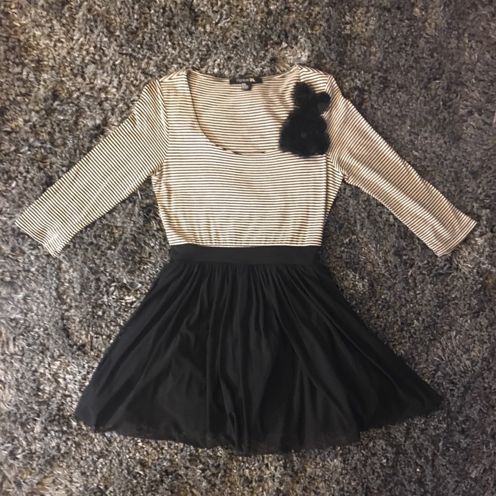 Forever 21 Black and White Striped Dress